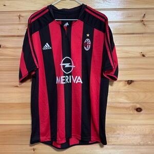 Adidas Red and Black AC Milan Jersey Kaká #22 Size Large